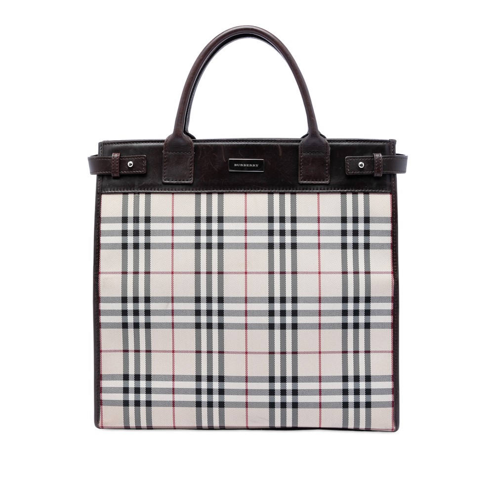 Pre-Loved Burberry House Check Canvas Convertible Tote - Picture 1 of 6